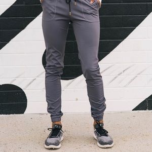 Zyia dark grey peak zipper jogger long 31”